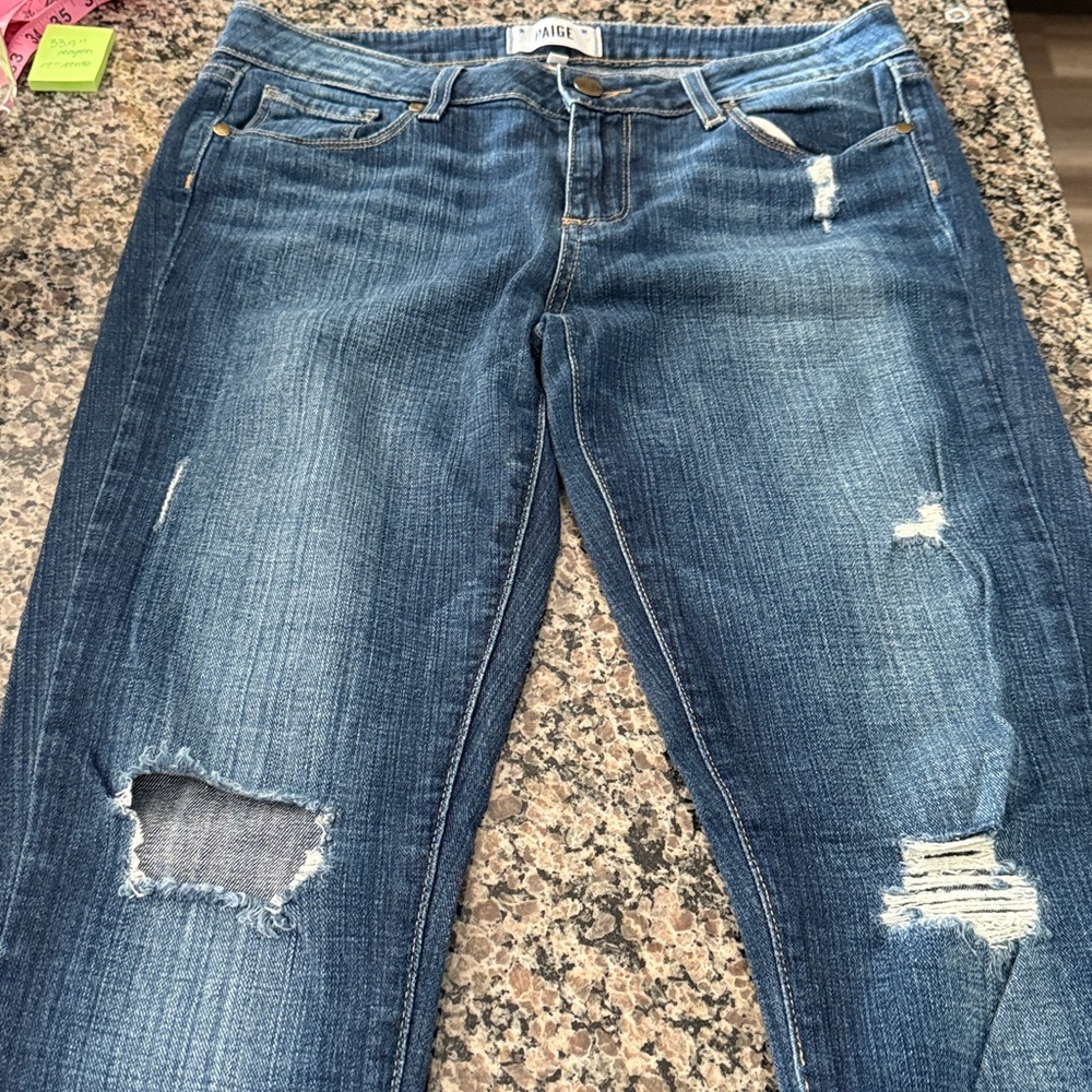 PAIGE Distressed Skinny Jeans